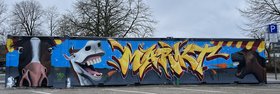 Pferdemarkt-Graffiti schmückt Container auf dem Pferdemarkt. Foto: Stadt Oldenburg