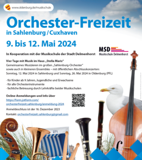Plakat der Orchesterfreizeit in Sahlenburg 2024. Foto: Ramsch Design