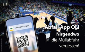 Werbung Abfall App OL, Nirgendwo die Müllabfuhr vergessen. Foto: Stadt Oldenburg