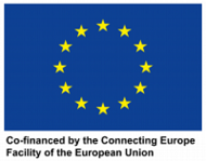 Logo Europäische Union (EU): Co-finances by the Connecting Europe Facility of the European Union. Quelle: EU Logo Europäische Union (EU): Co-finances by the Connecting Europe Facility of the European Union. Quelle: EU