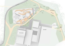 Die erweiterte Skateanlage am Brandsweg wird rund 1.250 Quadratmeter groß sein. Auch die umliegenden Grünflächen werden aufgewertet. Grafik: Büro endboss GmbH Die erweiterte Skateanlage am Brandsweg wird rund 1.250 Quadratmeter groß sein. Auch die umliegenden Grünflächen werden aufgewertet. Grafik: Büro endboss GmbH