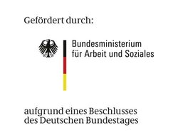 Logo Fördermittelgeber Bundesministerium für Arbeit und Soziales. Foto: Bundesministerium für Arbeit und Soziales Logo Fördermittelgeber Bundesministerium für Arbeit und Soziales. Foto: Bundesministerium für Arbeit und Soziales