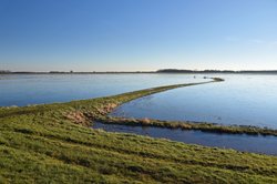 Überflutung Bornhorster Huntewiesen. Foto: Hans-Jürgen Zietz.
