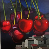 Karin Kneffel, Kirschen, Farbradierung, 2005 Karin Kneffel, Kirschen, Farbradierung, 2005