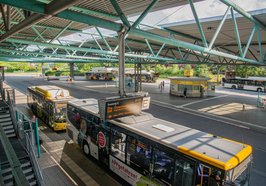 Busse der VWG stehen am ZOB. Foto: Mittwollen und Gradetchliev