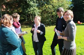 Die Veranstalter des Kulturdialogs Inklusion (von links nach rechts): Sandrine Teuber (2. von links), Susanne Junkunz, Jörg Kowollik und Sophie Arenhövel.  Foto: Jugendkulturarbeit e.V.