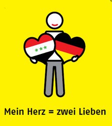 Mensch hält zwei Herzen (Mein Herz = zwei Lieben). Bild: migrantas