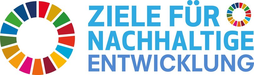 Logo der Agenda 2030: ein Kreis mit 17 Teilstücken in den Farben der 17 Ziele für Nachhaltige Entwicklung. Quelle: Engagement Global