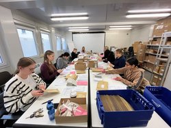 Neun der 57 Helferinnen und Helfer packten mit an, um die Briefwahlunterlagen für die Bundestagswahl auf den Weg bringen. Foto: Stadt Oldenburg