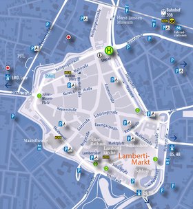 Anfahrtsplan zum Oldenburger Lamberti-Markt. Grafik: Stockwerk2