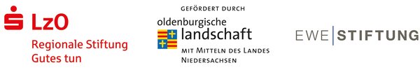 Logos der LzO Stiftung, EWE Stiftung und der Oldenburgischen Landschaft. Foto: Stadt Oldenburg