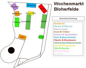 Plan des Wochenmarktes Bloherfelde freitags. Plan: Stadt Oldenburg
