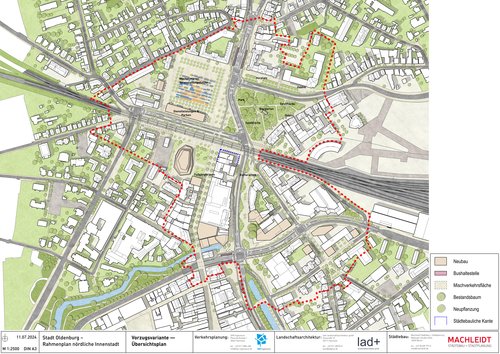 Hier wird in den kommenden Jahren eine Menge passieren: Innerhalb des markierten Bereiches befindet sich das Sanierungsgebiet „Nördliche Innenstadt“.