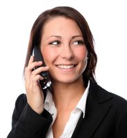 Businesswoman on the phone. Picture: Konstantin Gastmann/Pixelio.de