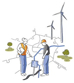 Schematische Darstellung der Stadtgrenzen Oldenburgs mit den umliegenden Kommunen