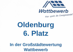 Die Urkunde für Oldenburgs 6. Platz in der Wattbewerb-Großstädtewertung. Foto: Stadt Oldenburg