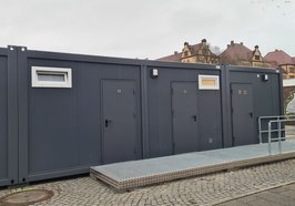 Container für Toilette und Kiosk auf dem Pferdemarkt. Foto: Stadt Oldenburg