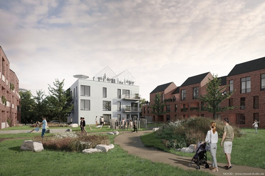 BOMA Architekten Architektonischer Innenhof des zukünftigen Wohnkomplexes. Foto: BOMA Architekten
