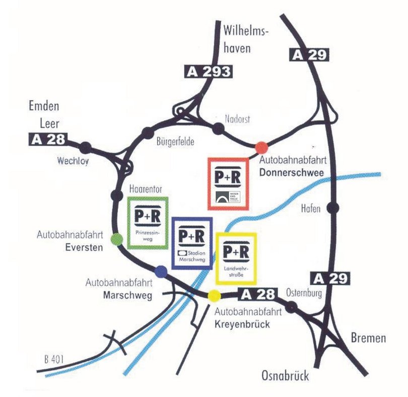 Prinzipskizze der Park+Ride Plätze. Bild: Stadt Oldenburg