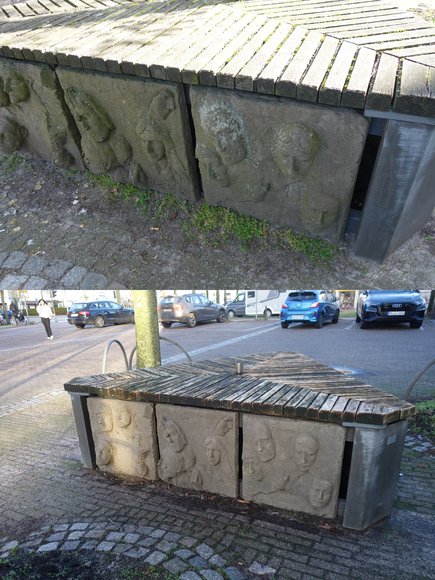 Stadt Oldenburg „Bürgerdenkmal“, verschiedene Künstlerinnen und Künstler, 1984. Vor der Reinigung oben, nach der Reinigung unten. Foto: Stadt Oldenburg