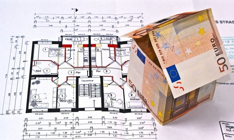 Bauplan mit Geldhaus. Foto: Grabscheit/Pixelio.de