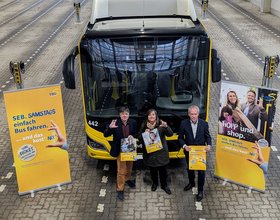 Samstags ist ab 2025 kein Ticket nötig: (von links) Morell Predoehl, Christine-Petra Schacht und Ralph Wilken stellen die Aktion „Samstags einfach Bus fahren“ vor. Foto: VWG 