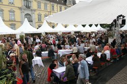Gekocht wird in weißen Pagodenzelten auf dem Schlossplatz. Foto: OL Digital Eye Gekocht wird in weißen Pagodenzelten auf dem Schlossplatz. Foto: OL Digital Eye