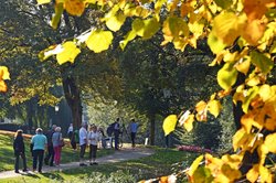 Spaziergänger in den Oldenburger Wallanlagen. Foto: Hans-Jürgen Zietz