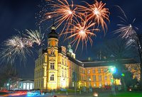 Feuerwerk über Schloss. Foto: Hans-Jürgen Zietz