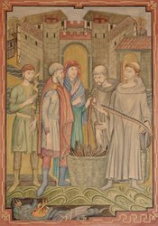 Die Aalbundübergabe im Jahre 1108, Aquarell und Gouache, Bernhard L. A. Neteler, 1985. Quelle: Stadtmuseum Die Aalbundübergabe im Jahre 1108, Aquarell und Gouache, Bernhard L. A. Neteler, 1985. Quelle: Stadtmuseum