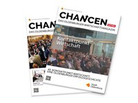 Titelseiten des Wirtschaftsmagazins CHANCEN 3/25 und des CHANCEN-Sonderhefts „40. Kontaktpunkt Wirtschaft – eine Oldenburger Erfolgsgeschichte“. Fotos: Mohssen Assanimoghaddam/Markus Hibbeler. Titelgestaltung: Stockwerk2 Die Titelseiten des Wirtschaftsmagazins CHANCEN 3/25 und des CHANCEN-Sonderhefts „40. Kontaktpunkt Wirtschaft – eine Oldenburger Erfolgsgeschichte“ zeigen Gäste verschiedener Netzwerktreffen der Wirtschaftsförderung Stadt Oldenburg. Fotos: Mohssen Assanimoghaddam/Markus Hibbeler. Titelgestaltung: Stockwerk2
