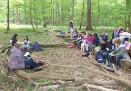 Schulklasse im Wald. Quelle: Stadt Oldenburg