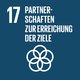 Icon zu Ziel 17: Fünf einander überlappende Kreise. Quelle: Engagement Global