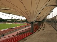 Marschwegstadion: Tribüne. Fotograf: Rolf Scharfenberg