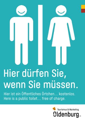 Aufkleber der Aktion „Öffentliches Örtchen“, Quelle: OTM Aufkleber der Aktion „Öffentliches Örtchen“, Quelle: OTM