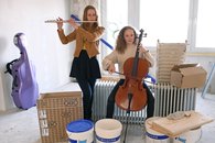 Musikalisches Duo auf der Baustelle. Foto: Bernhard Weber-Meinardus Musikalisches Duo auf der Baustelle. Foto: Bernhard Weber-Meinardus