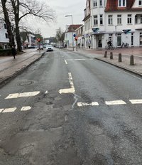 Blick auf die Hauptstraße, die in Kürze erneuert wird. Foto: Stadt Oldenburg Foto: Stadt Oldenburg