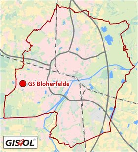 Lage der Grundschule Bloherfelde. Klick führt zur Karte. Quelle: GIS4OL