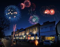 Silvester-Feuerwerk über dem Schlossplatz