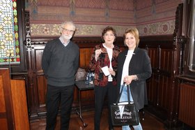 Jean-Luc Moreau, Präsident der CFA, Catherine Rüppell, 1. Vorsitzende der DFG und Bürgermeisterin Christine Wolff beim Empfang im Alten Rathaus. Foto: Stadt Oldenburg