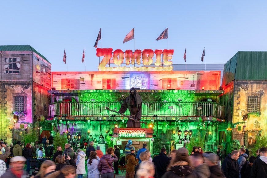 Sascha Stüber Die Geisterbahn Zombie auf dem Kramermarkt 2024. Foto: Sascha Stüber