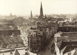 Blick vom Turm des Oldenburger Lappan 1948.