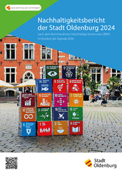 Deckblatt vom Nachhaltigkeitsbericht der Stadt Oldenburg. Quelle: Stadt Oldenburg/stroh designagentur Deckblatt vom Nachhaltigkeitsbericht der Stadt Oldenburg. Quelle: Stadt Oldenburg/stroh designagentur