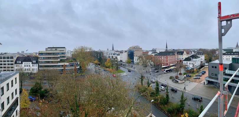 Auf Höhe des künftigen Oldenburg Fensters haben die künftigen Besucherinnen und Besucher des Stadtmuseums einen herrlichen Blick über die Innenstadt. Foto: Stadt Oldenburg