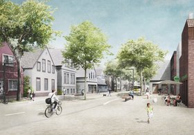 So könnte der zentrale Geschäftsbereich der Unteren Nadorster Straße nach den Vorstellungen von „SHP Ingenieure“ und „nsp landschaftsarchitekten stadtplaner“ aus Hannover realisiert werden. Quelle: SHP Ingenieure/nsp