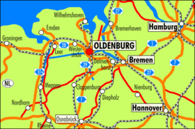 Map, traffic infrastructure marked. Picture: City of Oldenburg