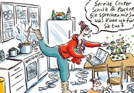 Multitasking im Homeoffice. Grafik: Bettina Bexte