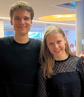 Jakob Freist und Hannah Siegler beim Bundeswettbewerb Jugend musiziert 2024 in Lübeck. Foto: Dagmar Freist