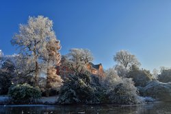 Raureifmorgen im Oldenburger Schlossgarten. Foto: Hans-Jürgen Zietz 