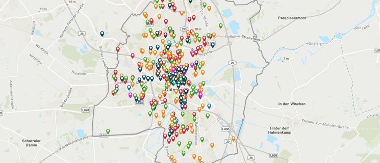 Screenshot des Sozialen Stadtplans im Internet. Foto: Stadt Oldenburg Screenshot des Sozialen Stadtplans im Internet. Foto: Stadt Oldenburg